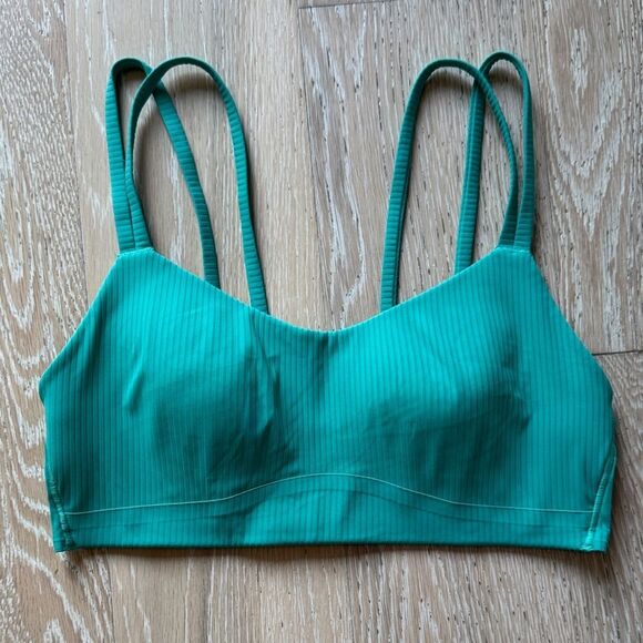 lululemon Like A Cloud Ribbed Bra Light Support Teal Sz4 - Picture 1 of 8